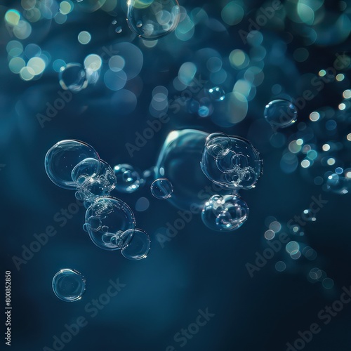 Mesmerizing bubbles dance in the serene blue waters, capturing a fleeting moment of tranquil beauty in a world of motion