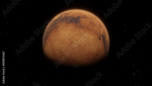 Beautiful Planet Mars Rotating in Deep Space 4K