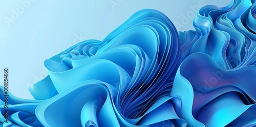 Abstract blue background with wavy shapes and fluid forms © wanna