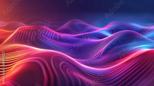 Showcase the interconnectedness of technology with vivid gradient lines
