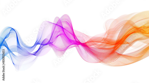 Showcase the impact of nanotech on medicine with vibrant gradient lines in a single wave style isolated on solid white background