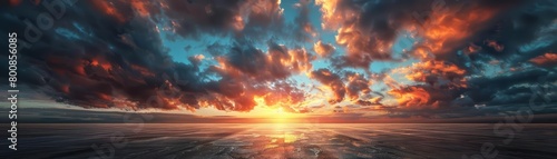 A beautiful sunset over a vast ocean