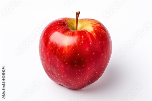 Red apple isolated on white background, red sweet and healthy fruit.