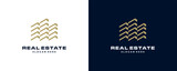Abstract Building logo design template. Minimal real estate property vector symbol
