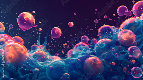 colorful abstract liquid bubble background