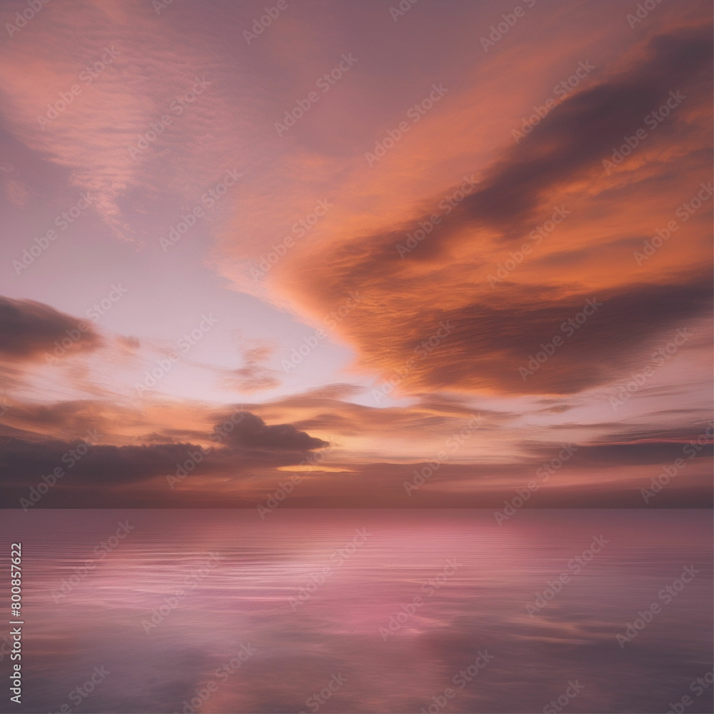 summer background, sky cloudy, with muted colors, pink and orange