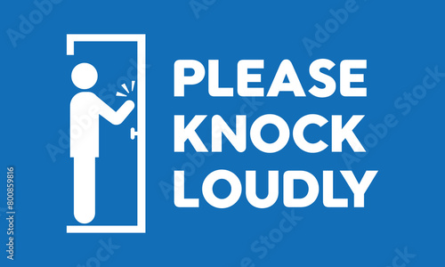 knock loudly door sign vector