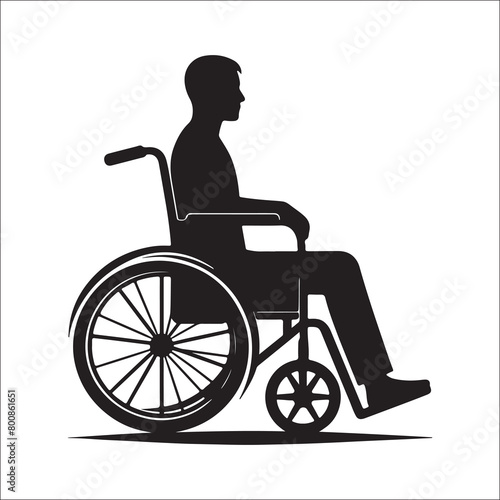 Wheelchair silhouette isolated on a white background