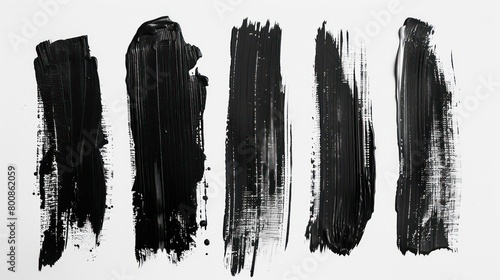 set of black brush stroke photo