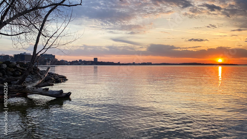 Sunset Over Lake Mendota in Madison Wisconsin photo