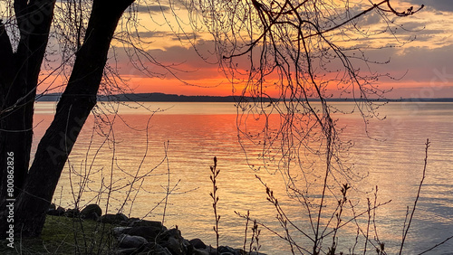 Sunset Over Lake Mendota in Madison Wisconsin photo