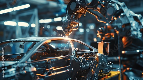 Robotic Welding in the Automotive Industry A Leap into the Future Generative ai photo