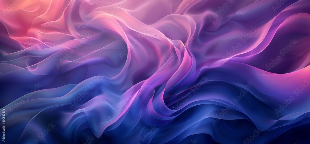 Abstract background with wavy patterns in purple and blue hues