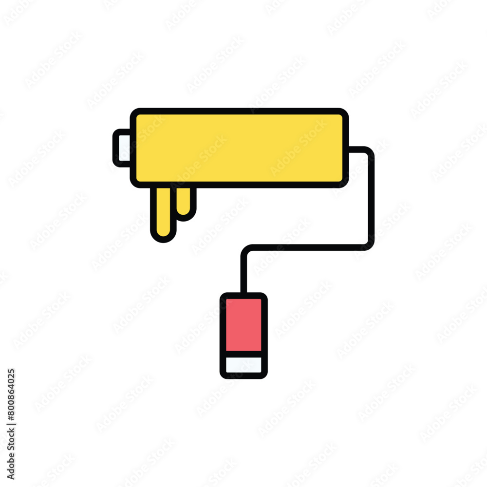 Paint Roller icon design with white background stock illustration Paint Roller icon design with white background stock illustration