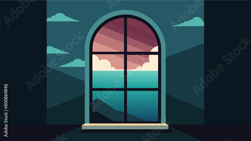 A window with a view of a peaceful ocean symbolizing the new perspective and calmness that comes with relief from depression through ketamine..