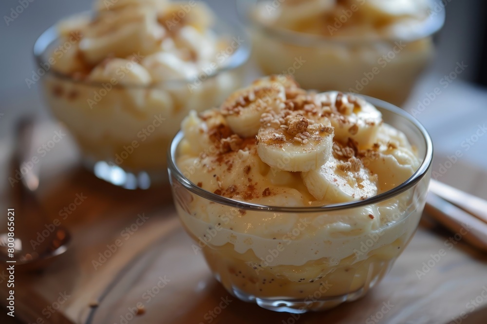 Creating banana pudding with oatmeal