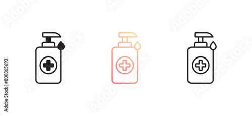 Sanitizer icon design with white background stock illustration