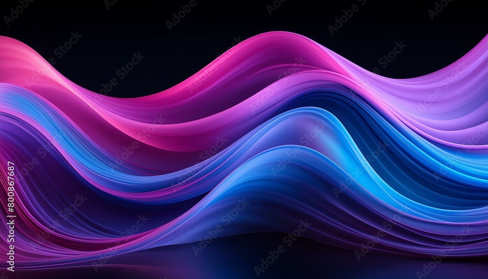 Serene Spectrum: Purple Pink Blue Dynamic Color Flow on Black Background Serene Spectrum: Purple Pink Blue Dynamic Color Flow on Black Background