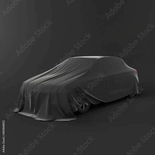 car covered with black cloth