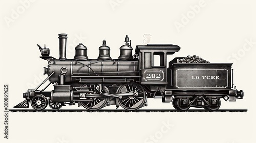 black steam train on a white background