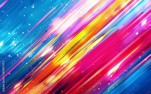 This digitally created image features vibrant streaks of light in various colors symbolizing energy and movement photo