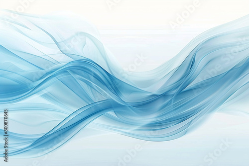 Cerulean wave abstract, smooth flowing light blue wave on a pristine white background.