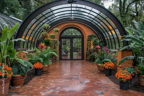 Exotic Plant Paradise  Spectacular Greenhouse with Curved Translucent Panels