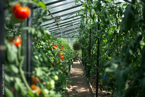 Grow tomatoes and peppers in the greenhouse photo