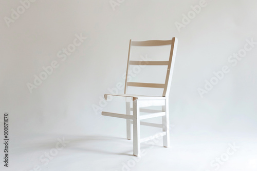 A minimalist ladderback chair with a pure white surface.