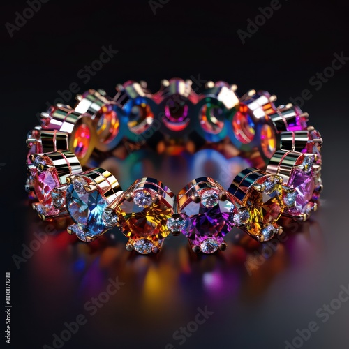 colorful jewelry on a dark background