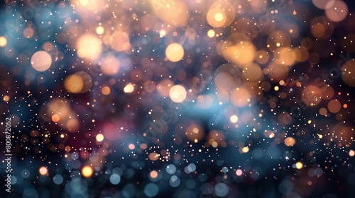 Cool Pearl Optical Bokeh Lights with Sparkle Dust on Abstract Background, Ultra HD Realistic Image