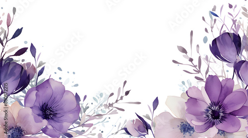 Wallpaper Mural Digital vintage watercolor purple flowers abstract graphic poster web page PPT background Torontodigital.ca