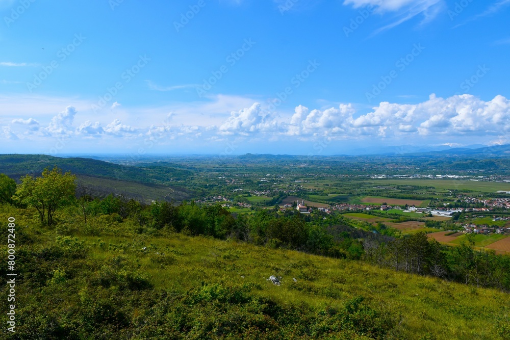 Edge of Kras plateau and Miren village near Nova Gorica at the border of Italy and Slovenia