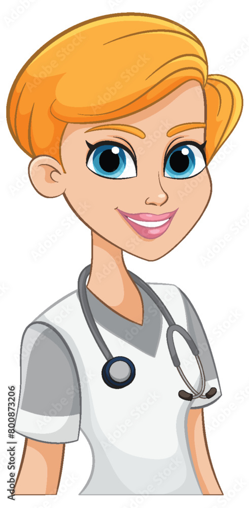 Vector illustration of a smiling female nurse Vector illustration of a smiling female nurse