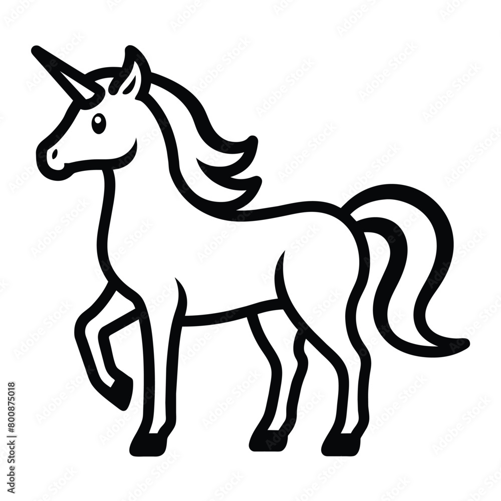 Outline unicorn vector design vector