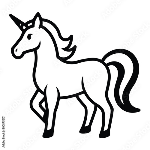 Outline unicorn vector design vector