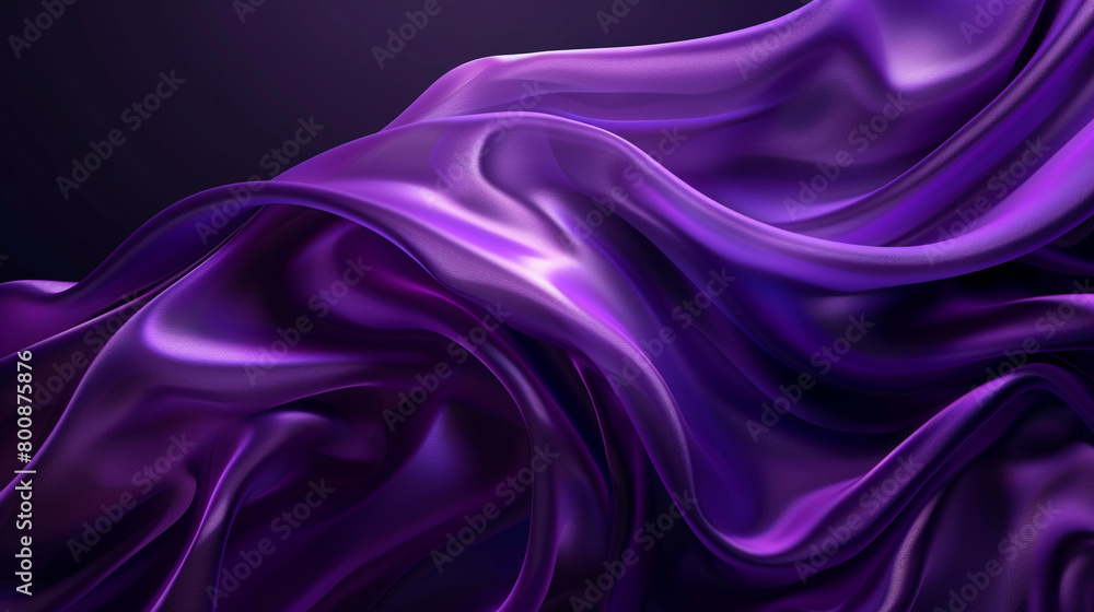 Fototapeta premium Rich Purple Silky Wave Background, Abstract Fluid Dynamics