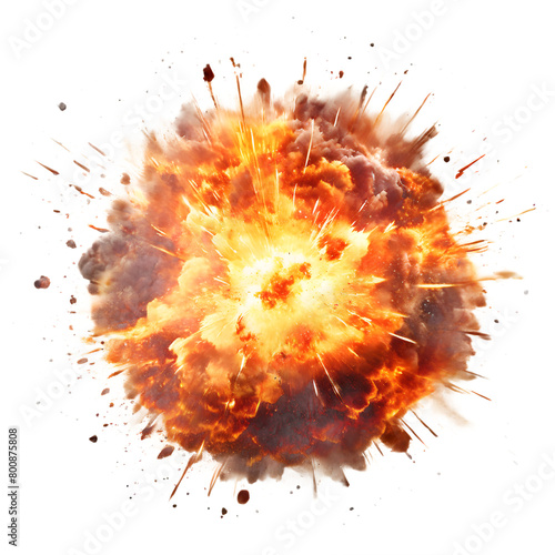 Realistic explosion on a transparent background, png, fireball © Daye