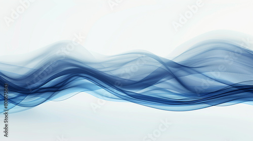 Fog blue wave abstract, smooth and misty fog blue wave flowing on a white background. photo
