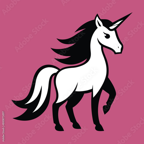 Outline unicorn vector design vector © mobarok8888