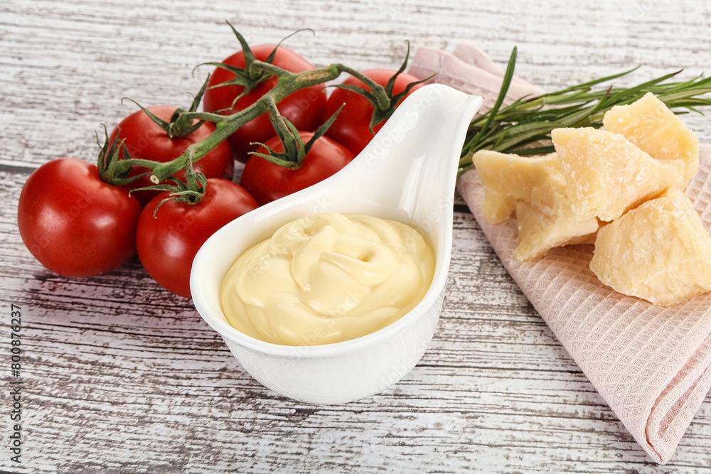 Cheese sauce in the bowl Cheese sauce in the bowl