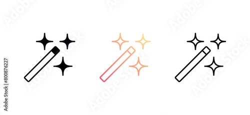 Magic Wand icon design with white background stock illustration