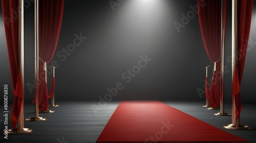 A red carpet isolated on transparent background.generative.ai