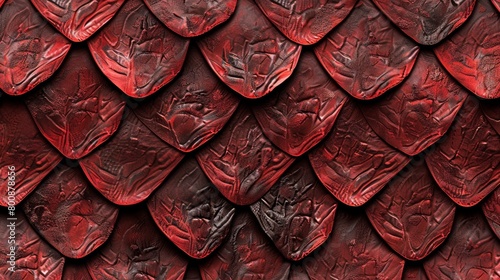 Vivid red snake skin texture with detailed scale patterns.