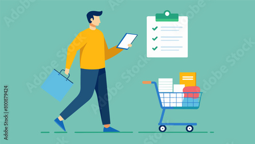 A man walking straight to the checkout lane with only the items on his list.