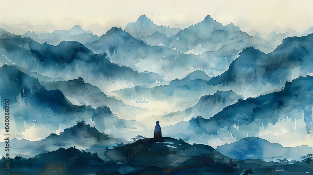 Muted Tones of Mountain Serenity Muted Tones of Mountain Serenity