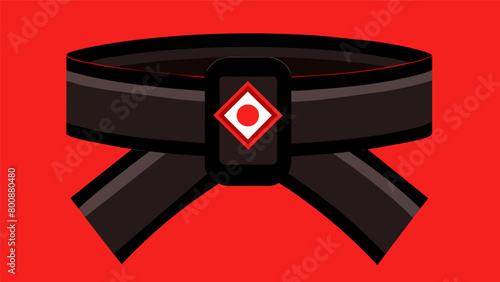 An illustration of a black belt the highest rank in karate and a symbol of mastery and discipline.