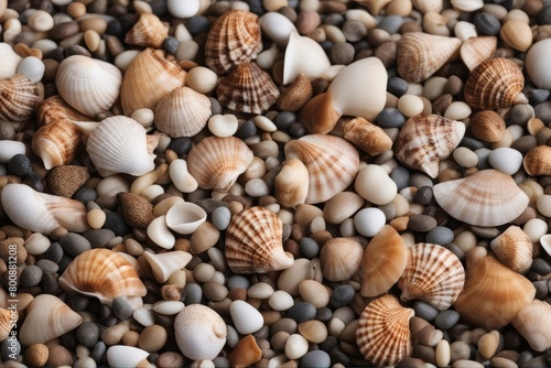  assorted shells panorama seashells back sea pebbles shell seashell mix beach lot variety banner long thin texture background scallop many nature pretty marin 