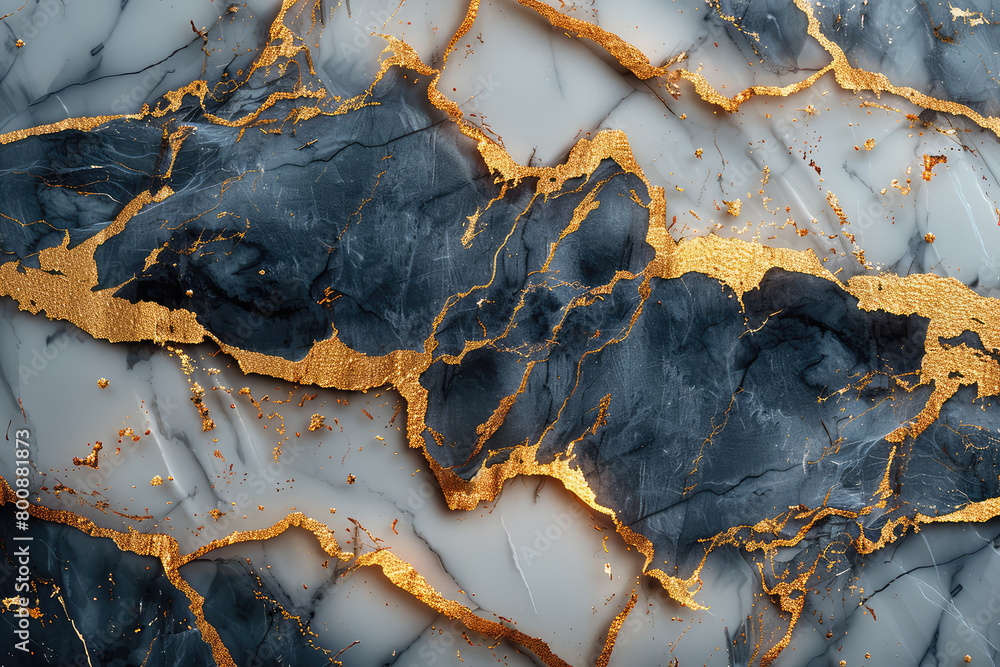 A pattern of flowing water, with dark blue and gold tones, featuring marble textures and decorative elements. Created with Ai