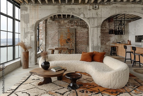 Geometric Curvaceous Sofa in Urban Loft Oasis photo